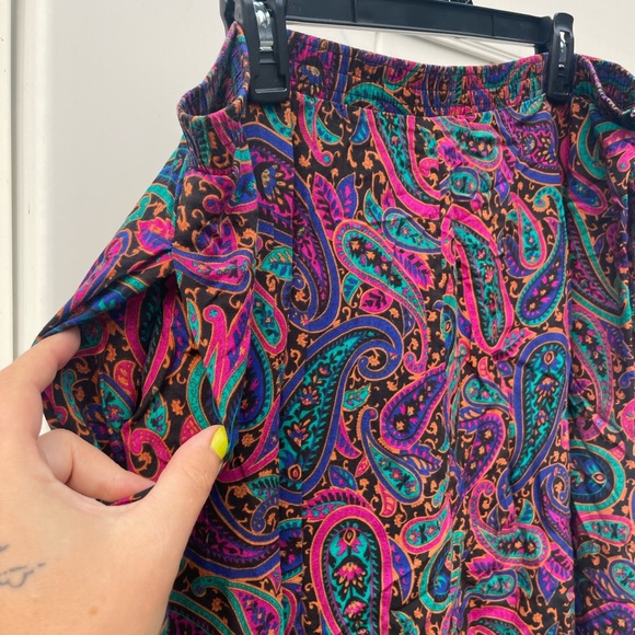 XL VTG 90s Paisley Midi Skirt by Joanna Sport - Picture 5 of 6